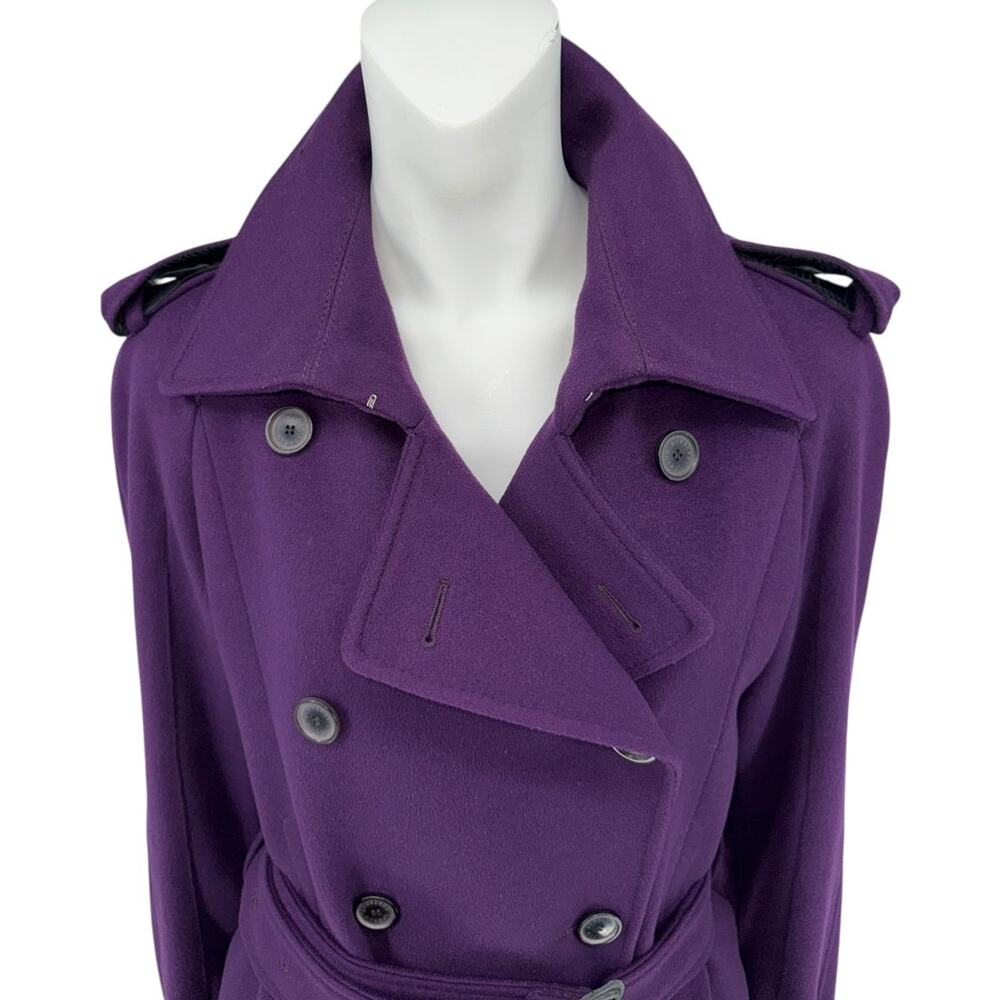 Burberry London Wool & Cashmere Trench Coat – Deep Purple US 12 - Picture 2 of 16